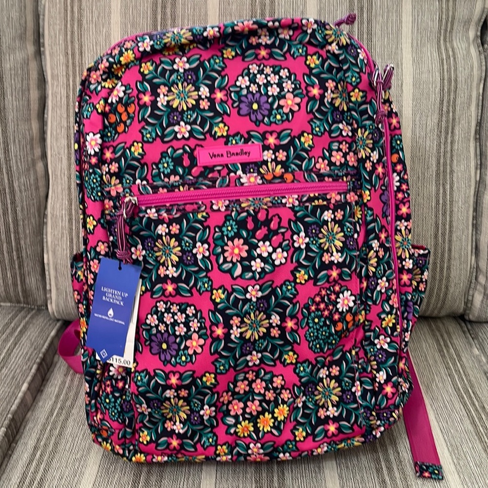 Vera Bradley Lighten Up Grand Backpack, Kaleidoscope Rosettes, NWT